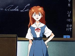 Asuka stellt sich in der Schule vor.