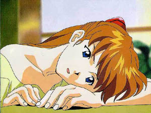 Asuka ist langweilig und will daher Shinji küssen.