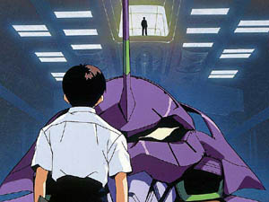 Shinji trifft im NERV-Hauptquartier ein und soll Eva 01 steuern. 